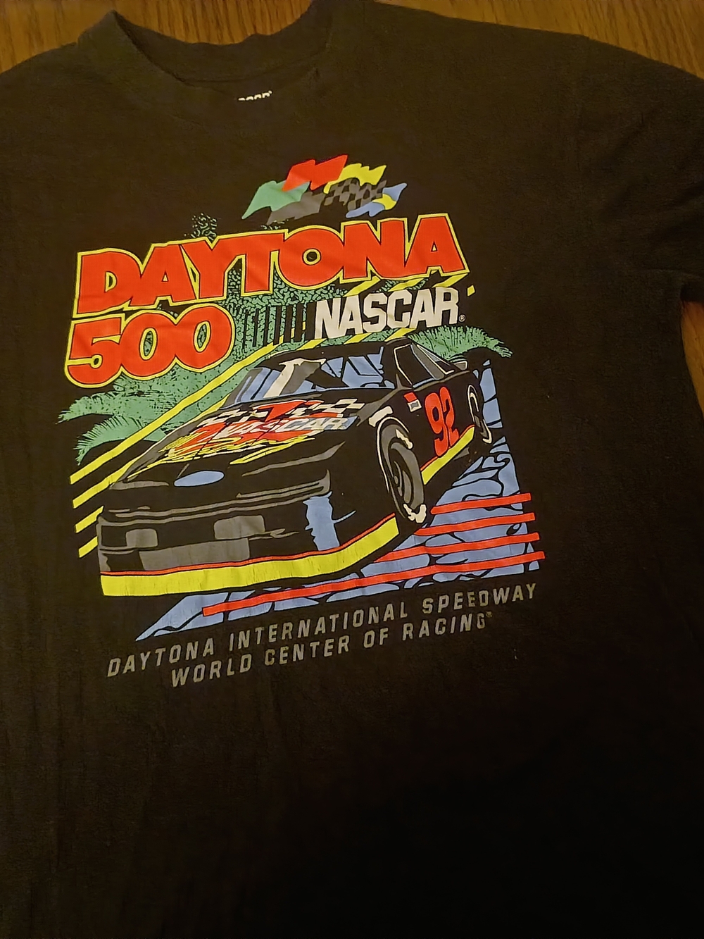 Nascar Daytona 500 Graphic Tee - Black with Red & Yellow Accents